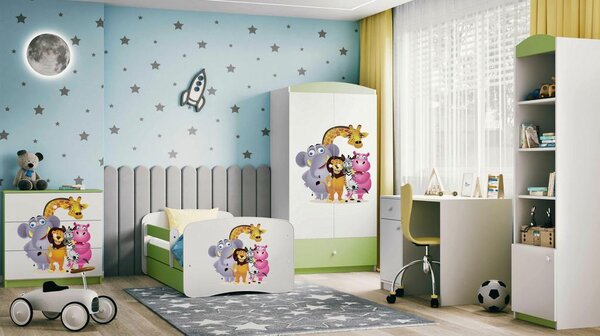 MID.YOU Otroška Postelja Babydreams, Bela, Zelena, 80x160cm