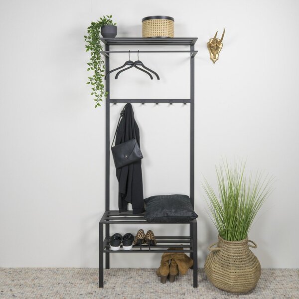 Črn kovinski set za hodnik 70x178x29 cm Ivar – Spinder Design