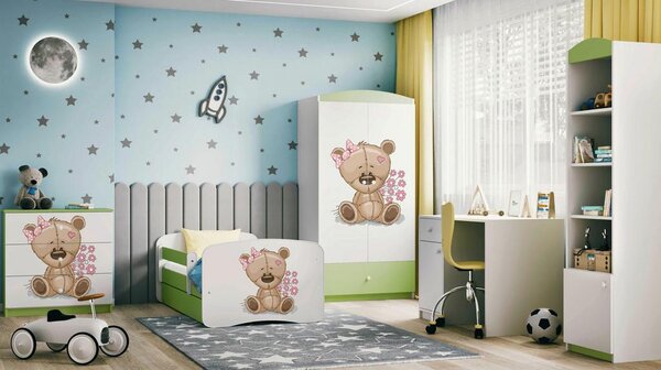 MID.YOU Otroška Postelja Babydreams, Bela, Zelena, 80x160cm