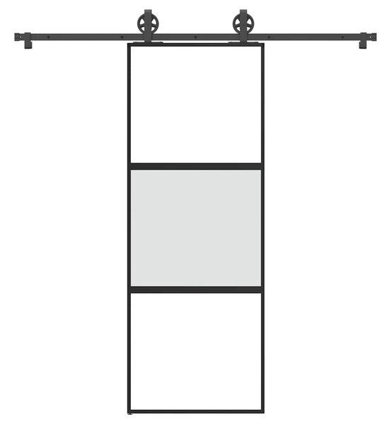 VidaXL Drsna vrata z opremo 76x205 cm kaljeno steklo in aluminij