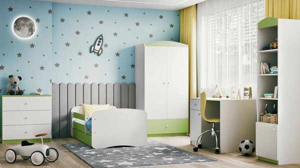 MID.YOU Otroška Postelja Babydreams, Bela, Zelena, 80x160cm