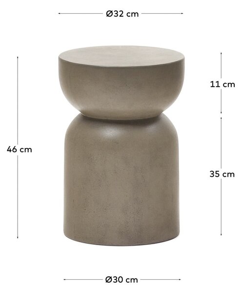 Betonska okrogla vrtna mizica ø 32 cm Garbet – Kave Home