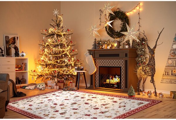 Rdeča preproga z božičnim motivom iz mešanice bombaža 160x230 cm Toy's Delight Red Christmas – Villeroy&Boch