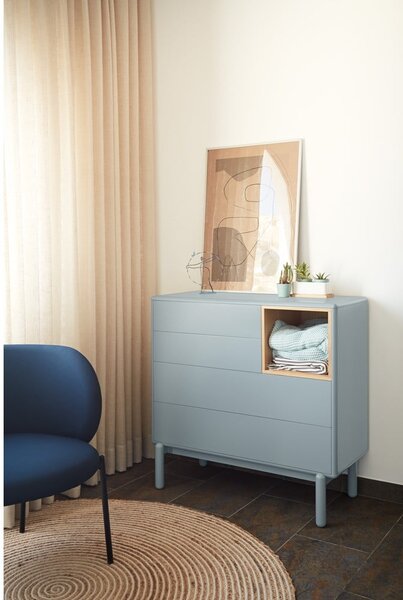 Modra/siva nizka komoda 90x90 cm Corvo – Teulat