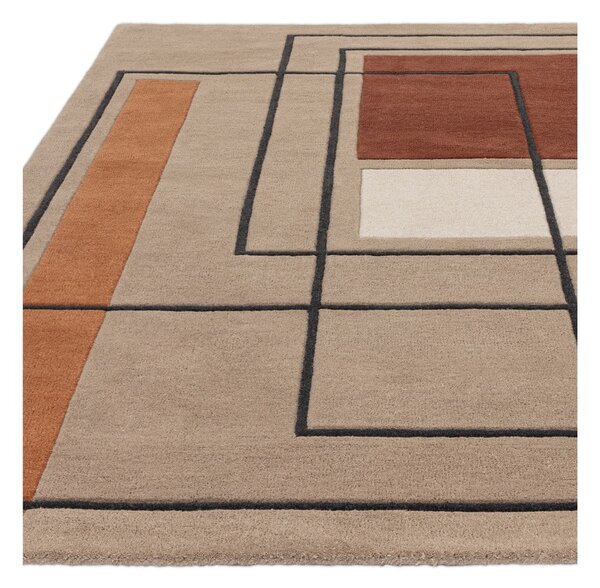 Opečnato oranžna/bež volnena preproga 120x170 cm Reef – Asiatic Carpets