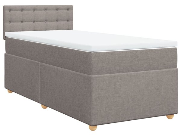 VidaXL Box spring postelja z vzmetnico taupe 80x200 cm blago