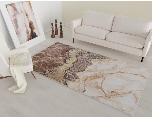 Rjavo-kremna pralna preproga 150x80 cm - Vitaus