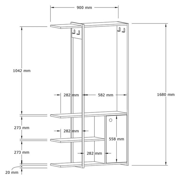 Predsobni komplet v črni in naravni barvi Kumsal - Kalune Design