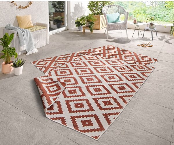 Rjavo-krem zunanja preproga NORTHRUGS Malta, 160 x 230 cm