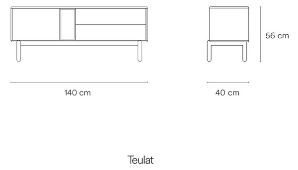 Kremno bela TV omarica 140x56x40 cm Corvo – Teulat
