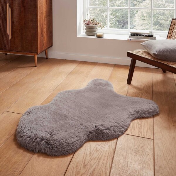 Sivo sintetično krzno 60x90 cm Super Teddy – Think Rugs