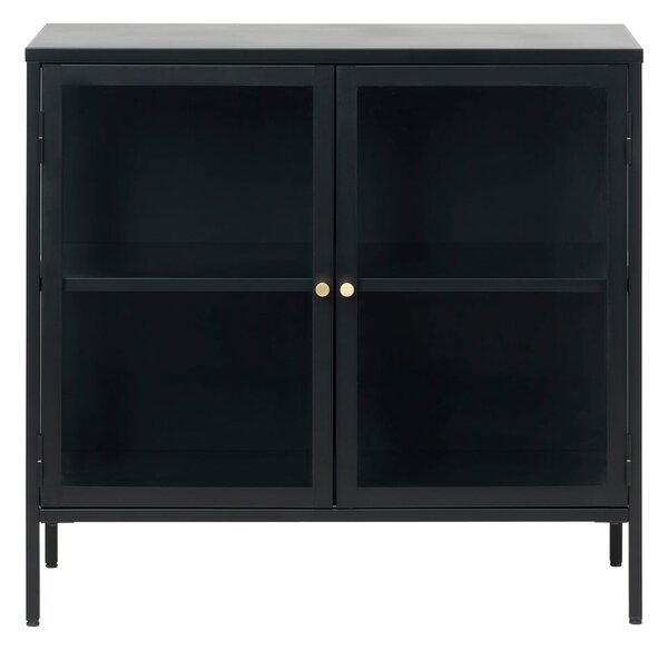 Črna vitrina Unique Furniture Carmel, dolžina 90 cm