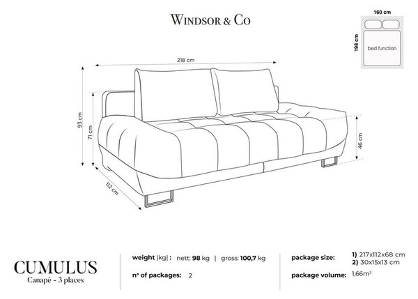 Bež raztegljiv trosed Windsor & Co Zofe Cumulus