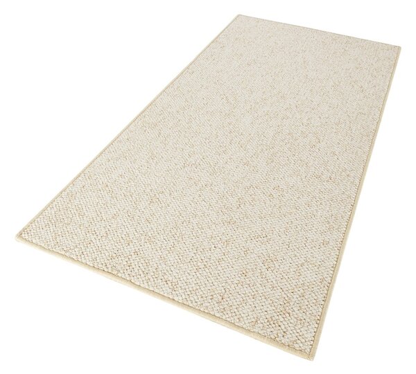 Kremno bel tekač 80x200 cm Wolly – BT Carpet