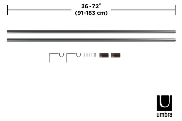 Jeklena raztegljiva karnisa 91 - 183 cm Blok - Umbra