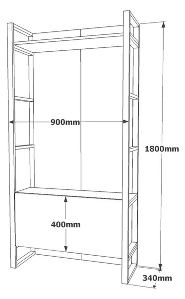 Predsobni komplet v borovem dekorju Yvette - Kalune Design