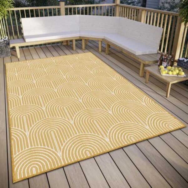 Oker rumena zunanja preproga 120x170 cm Pangli Ochre – Hanse Home