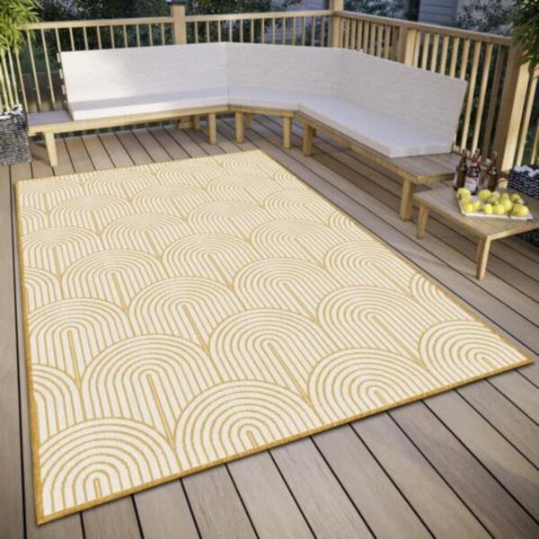 Oker rumena zunanja preproga 120x170 cm Pangli Ochre – Hanse Home