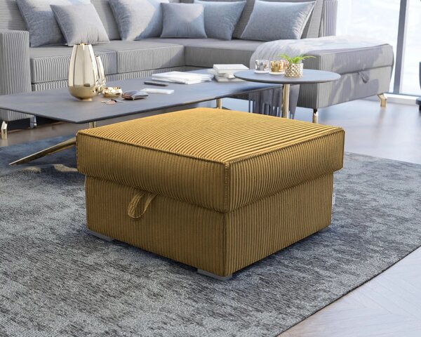 Gorčična tabureta SMART COSARO z enim shranjevanjem 65x65 cm