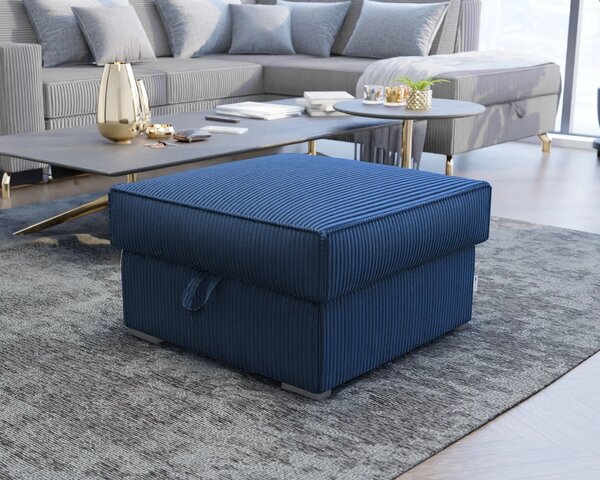 Temno moder taburet SMART COSARO z odlagalnim prostorom 65x65 cm
