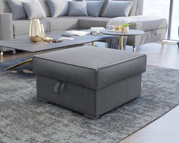 Sivi taburet SMART COSARO s shranjevalnim prostorom 65x65 cm