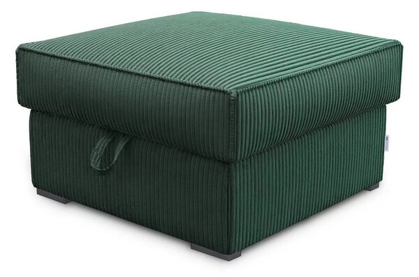 Temno zelena tabureta SMART COSARO s shranjevalnim prostorom 65x65 cm