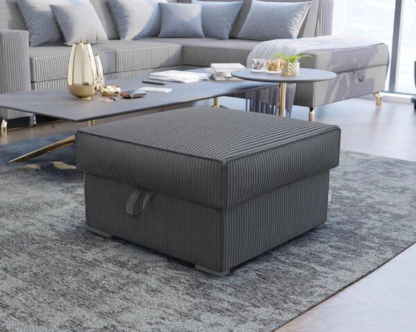 Temno siva tabureta SMART COSARO z odlagalnim prostorom 65x65 cm