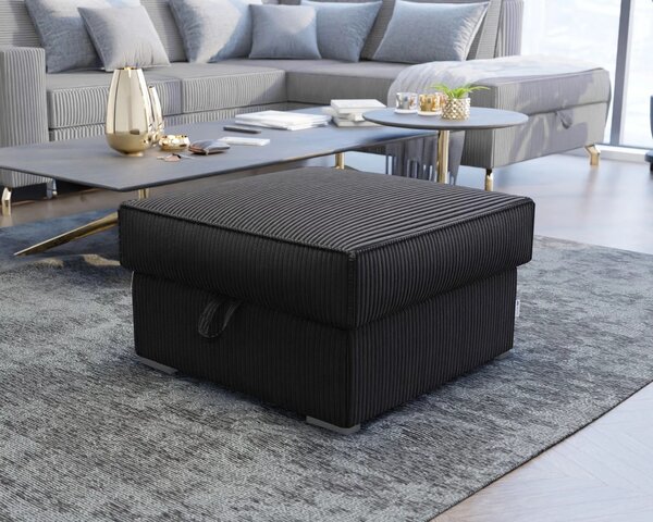 Črna tabureta SMART COSARO s shranjevalnim prostorom 65x65 cm