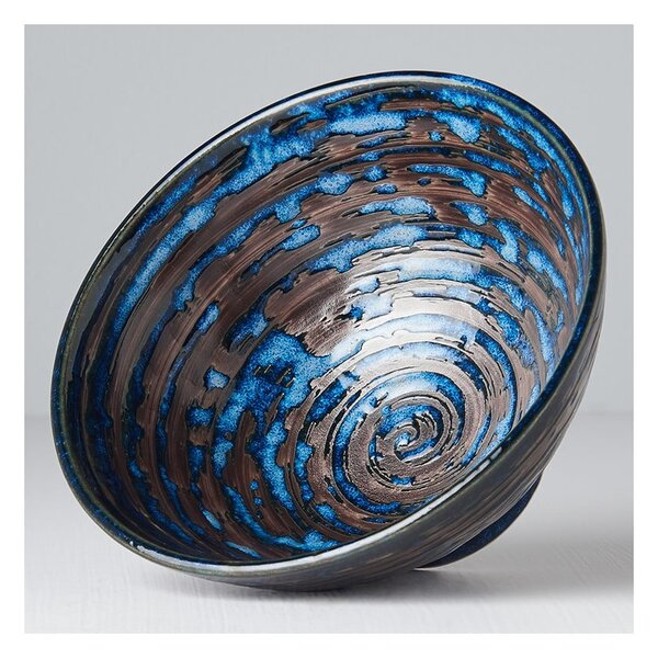 Modra keramična skleda MIJ Copper Swirl, ø 16 cm