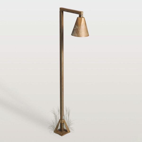 Moretti Luce LED-svetilka za pot Silva Disk, 80 x 19 cm, starinsko medenina, Bronasta / starinska medenina, Medenina, Podeželska hiša / Rustikalna