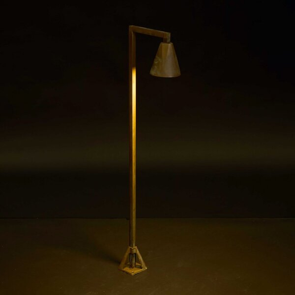 Moretti Luce LED-svetilka za pot Silva Disk, 80 x 19 cm, starinsko medenina, Bronasta / starinska medenina, Medenina, Podeželska hiša / Rustikalna