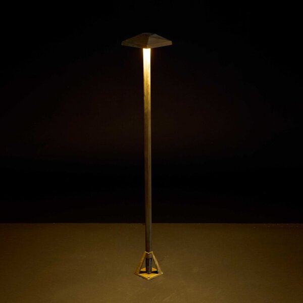 Moretti Luce LED-ulična svetilka Aura Edge, višina 80 cm, starinsko medenina, IP65, Bronasta / starinska medenina, Medenina, Podeželska hiša / Rustikalna