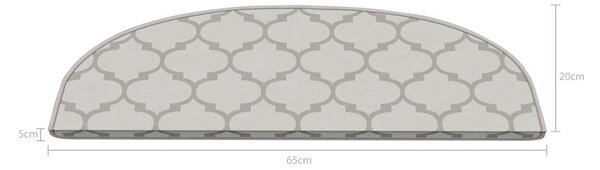 Kremno beli komplet preprog za stopnice 16 ks 20x65 cm Madalyon – Vitaus