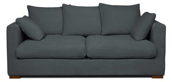 Siva sedežna garnitura iz rebrastega žameta 175 cm Comfy – Scandic