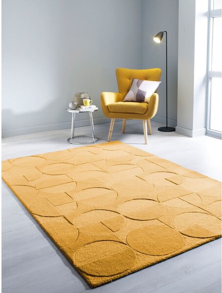 Rumena volnena preproga Flair Rugs Gigi, 200 x 290 cm