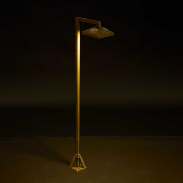 Moretti Luce LED-svetilka za pot Aura Edge, 80 x 19,5 cm, starinsko medenina, Bronasta / starinska medenina, Medenina, Podeželska hiša / Rustikalna