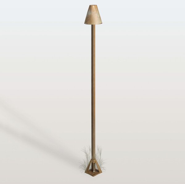 Moretti Luce LED-ulična svetilka Silva Disk, višina 100 cm, starinsko medenina, IP65, Bronasta / starinska medenina, Medenina, Podeželska hiša / Rustikalna