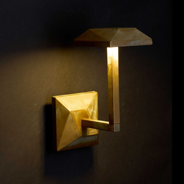 Moretti Luce Zunanja stenska svetilka LED Aura Edge, višina 24 cm, starinsko medenina, Bronasta / starinska medenina, Medenina, Podeželska hiša / Rustikalna