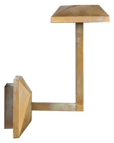 Moretti Luce Zunanja stenska svetilka LED Aura Edge, višina 24 cm, starinsko medenina, Bronasta / starinska medenina, Medenina, Podeželska hiša / Rustikalna