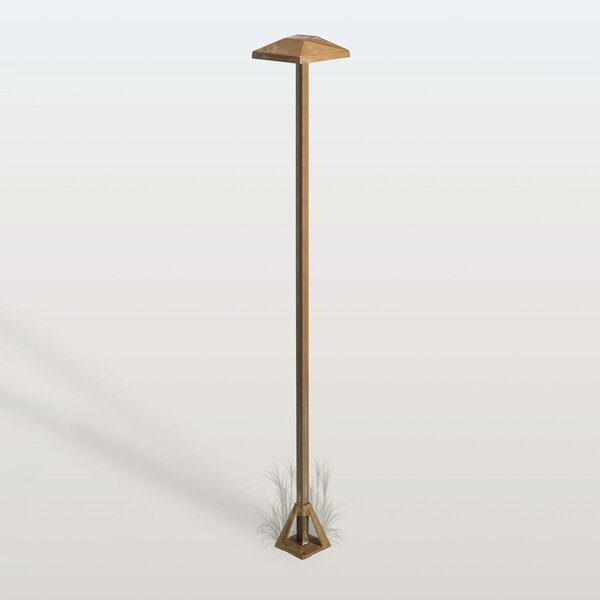 Moretti Luce LED-ulična svetilka Aura Edge, višina 100 cm, starinsko medenina, IP65, Bronasta / starinska medenina, Medenina, Podeželska hiša / Rustikalna