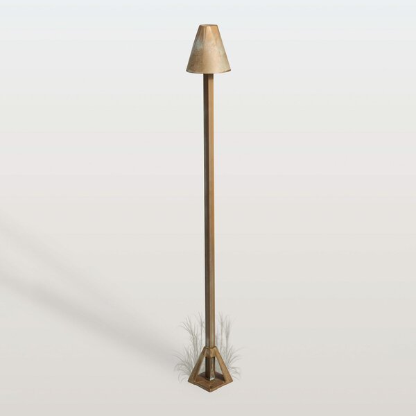 Moretti Luce LED-ulična svetilka Silva Disk, višina 80 cm, starinski medenina, IP65, Bronasta / starinska medenina, Medenina, Podeželska hiša / Rustikalna
