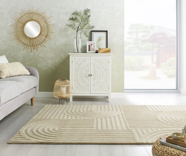 Bež volnena preproga Flair Rugs Zen Garden, 160 x 230 cm