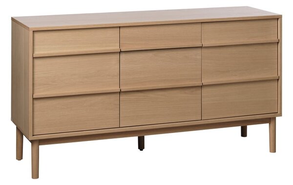 Nizka komoda v hrastovem dekorju 75x140 cm Ponza – Unique Furniture