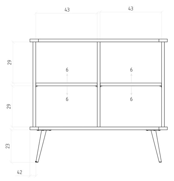 Omarica iz masivnega hrasta 97x87 cm Kula – The Beds