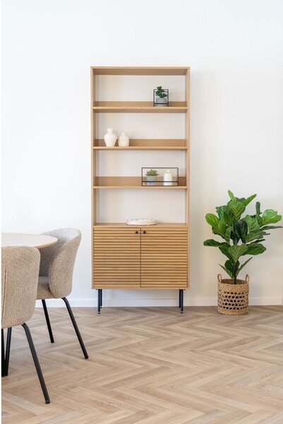 Regal v hrastovem dekorju v naravni barvi 80x200 cm Kyoto – House Nordic
