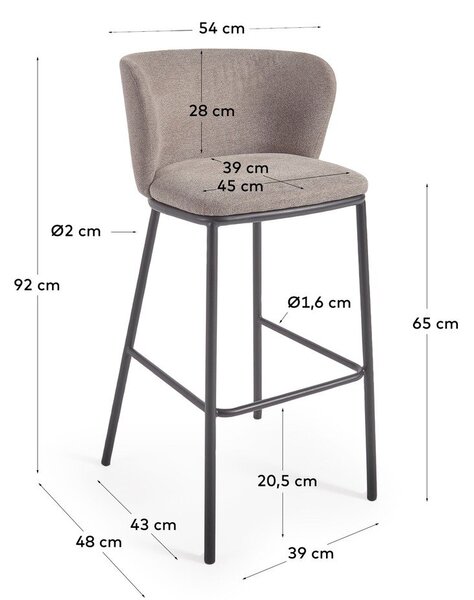 Svetlo rjav barski stol (višina sedeža 65 cm) Ciselia – Kave Home