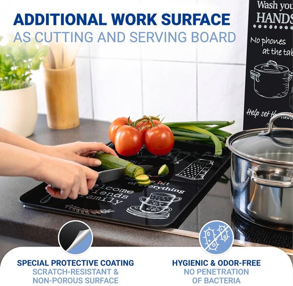 Zaščitne plošče za štedilnik iz kaljenega stekla 2 ks 52x30 cm Kitchen Rules – Maximex