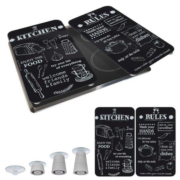 Zaščitne plošče za štedilnik iz kaljenega stekla 2 ks 52x30 cm Kitchen Rules – Maximex
