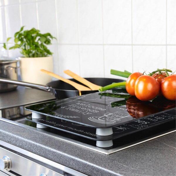 Zaščitne plošče za štedilnik iz kaljenega stekla 2 ks 52x30 cm Kitchen Rules – Maximex