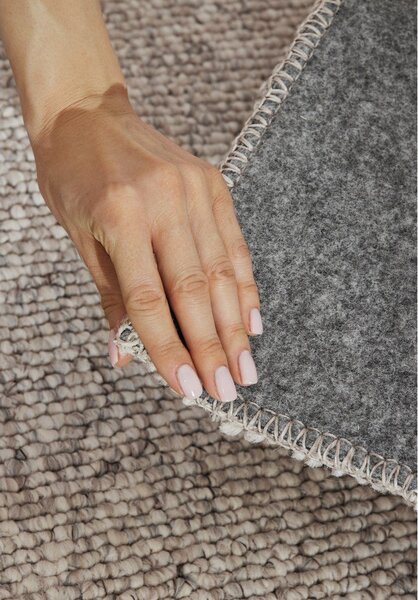 Siv/kremno bel pralen tekač 80x240 cm Rocco Dark Cream – Elle Decoration